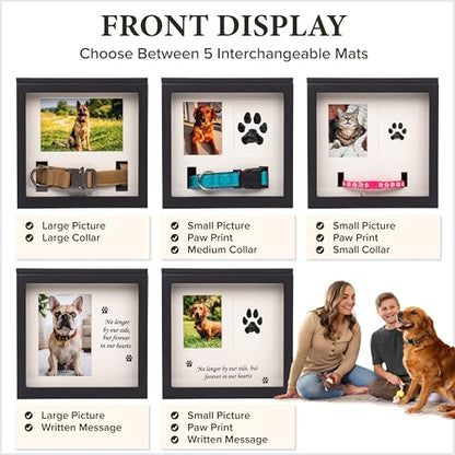 Dog Urn for Ashes, 5 Customizable Displays with Paw Print Ink Kit and Flannel Bag, Pet Urns for Dogs Ashes, Pet Cremation Memorial Box, Cat Urn for Ashes, Dog Ashes Keepsake, Fur Vial, Photo Album