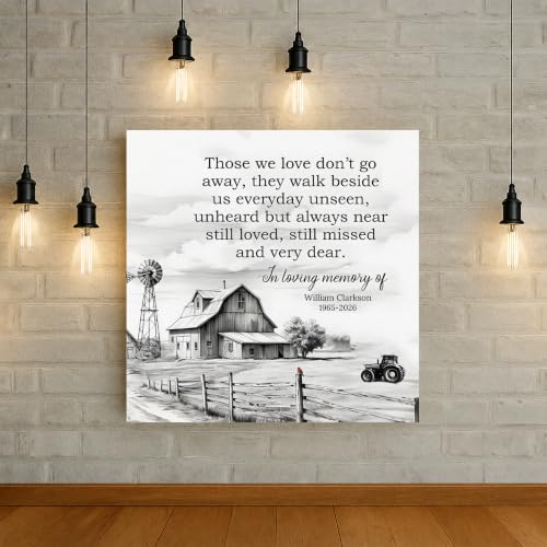 KiKiLuna Personalized In Loving Memory Farmhouse Memorial Canvas Wall Art - color: Design 7