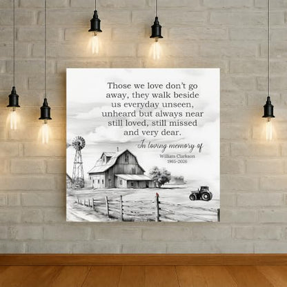 KiKiLuna Personalized In Loving Memory Farmhouse Memorial Canvas Wall Art - color: Design 7