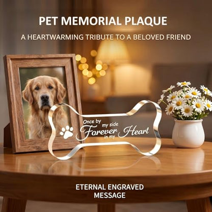 Pet Dog Memorial Remembrance Gifts-Loss of Dog Cat Sympathy Gift Bone Shape | Dog Memorial Gifts for Loss of Dog, Crystal Bone Shape Decor Ornament for Dogs Puppy Keepsake