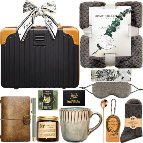 Get Well Gifts for Men & Women, Care Package for Men, Feel Better Gifts for Friend,Dad,Husband with Plush Blanket, Ceramic Mug, Socks, Sympathy Thinking of You, Gift Box