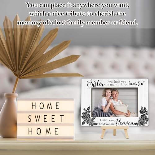 Loss of Sister Sympathy Gifts, Memorial Picture Frame, Remembrance Gifts Wooden Photo Frame with Easel, 4x6 Loss of Sister Picture Frame for Tabletop Display - G03 - style: Loss of Sister Picture Frame
