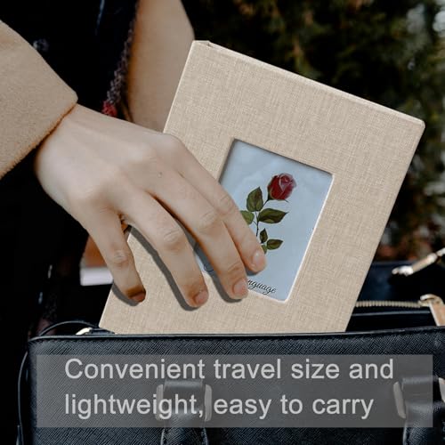 Photo Albums 4x6 Pictures, Polaroid Photos Album Book, Photo Book Small Linen Cover Photo Album, 50 Page Holds 100 Pictures, Photobook for Valentines Day, Anniversary, Vacations, Wedding Baby Beige - color: Beige