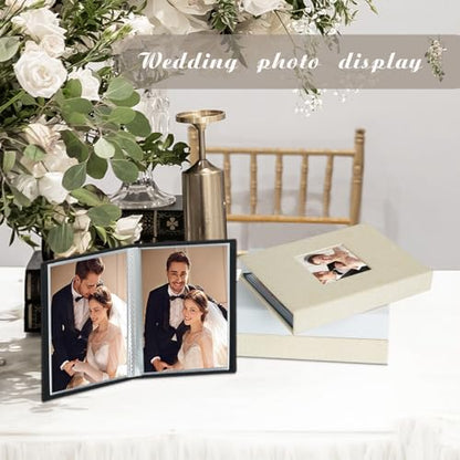 Artmag Mini Photo Album 4x6 50 Pockets 2 Pack, Linen Cover with Front Window Album Each Holds 52 Vertical Photos for Family Wedding Baby Children (Black) - color: Black, size: 50 Pockets/2PKS