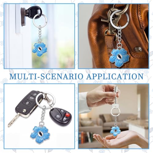 Sureio 10 Pcs Forget Me Not Seeds Keychains Gift for Funeral Wedding