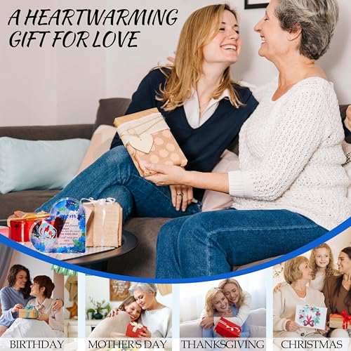 Sympathy Gifts for Loss of Mother, 4x4 Inch Thick Acrylic Heart Memorial Plaque, Bereavement Condolences Gift for Women Her Daughter Sister, In Memory of Mom Floral Remembrance Decor Sign