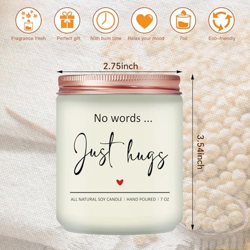 Bereavement Gifts - Sympathy Gift for Loss of Loved - Get Well Soon, Thinking of You, Feel Better Cheer Up, After Surgery Gfits for Women - Lavender Scented Candle - color: No Words
