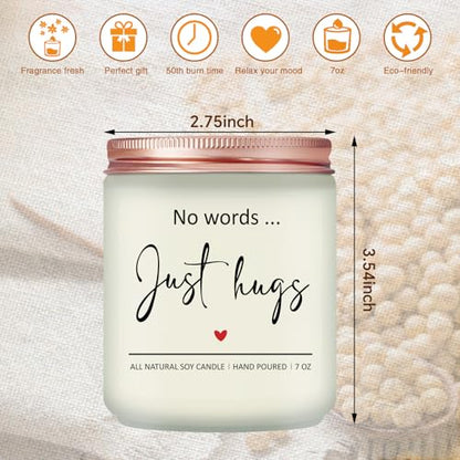 Bereavement Gifts - Sympathy Gift for Loss of Loved - Get Well Soon, Thinking of You, Feel Better Cheer Up, After Surgery Gfits for Women - Lavender Scented Candle - color: No Words
