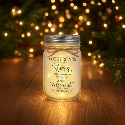 Friendship Gifts for Women, Mason Jar Night Light for Friends, Friendship Keepsake Home Decor, Birthday Thank You Gift for Bestie - style: Friend Gifts