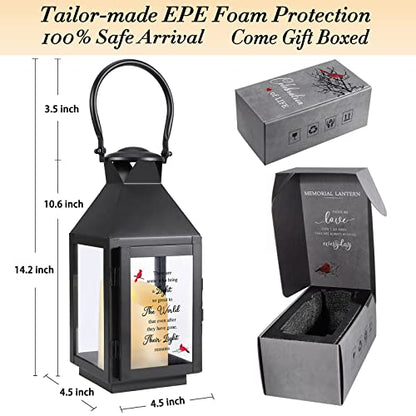 Memorial Lantern, Sympathy & Bereavement Gift with Flickering LED Candle & Remote Timer, UV Printed Remembrance Keepsake, Their Light Remains in Loving Memory Tribute - color: There are some who bring a Light so great to The World