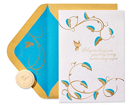 Papyrus Sympathy Card (Heartfelt Sympathy) - color: Teal and Gold