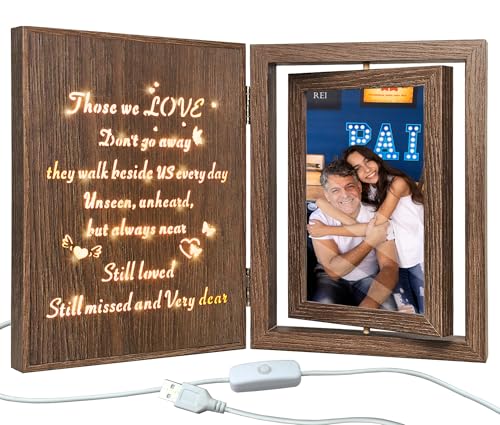 EYITUPC Lighted Wood Memorial Picture Frame: Sympathy Gift, Those We Love - color: Those We Love