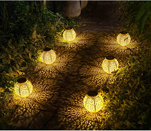 TAKE ME 2 Packs White Solar Lanterns Outdoor Waterproof Garden Laterns Metal Retro Lights for Mothers Gifts Mom Wife Grandma Birthday Gifts (White Set of 2) - color: White