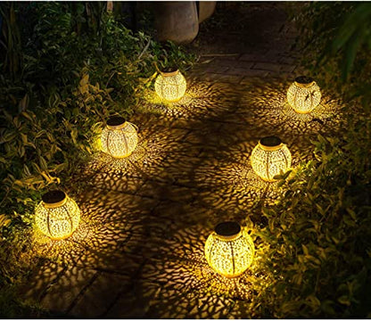 TAKE ME 2 Packs White Solar Lanterns Outdoor Waterproof Garden Laterns Metal Retro Lights for Mothers Gifts Mom Wife Grandma Birthday Gifts (White Set of 2) - color: White