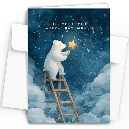 Hat Acrobat Miscarriage Sympathy Card with Envelope - Pregnancy Loss Card with Heartfelt Message Inside - Infant Loss Bereavement Gift for Grieving Mother - color: Forever Star