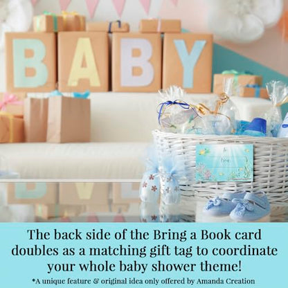 Amanda Creation Sea Turtle Baby Shower Invitations, 20 Pack 5x7 Under the Sea Kit with Diaper Raffle, Book Request Cards & Envelopes - style: Sea Turtle