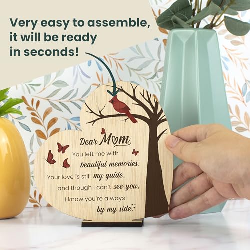 Memorial Plaque for Loss of Mother Wooden Sympathy Sign in Loving Memory of Mom Bereavement & Condolence Gift - color: Loss of a Mother