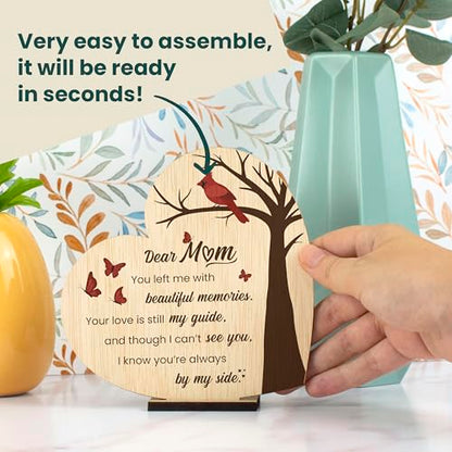 Memorial Plaque for Loss of Mother Wooden Sympathy Sign in Loving Memory of Mom Bereavement & Condolence Gift - color: Loss of a Mother