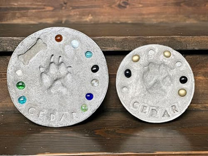 DIY Paw Print Stepping Stone Kit, Pet Memorial Stone, Pet Garden Stone (10 Inch + Stamp Set) - size: 10 Inch + Stamp Set