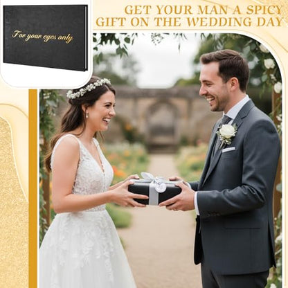 AmazingSpark Boudoir Photo Album for Your Eyes Only Black Leather Self Adhesive with 4x6 Inch, 5x7 Inch Photo Book Gift for Him Husband Boyfriend Groom Wedding Bridal Shower Wedding Anniversary(8x5") - size: 8x5"