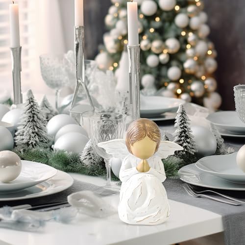 JINGIHE Praying Hands Angel Figurine, Baptism Gifts for Teen Girl | Guardian Angel Decor for Confirmation Religious Christening Gifts, Prayer Angel Statue with Wing for Women