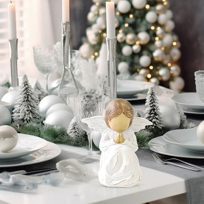 JINGIHE Praying Hands Angel Figurine, Baptism Gifts for Teen Girl | Guardian Angel Decor for Confirmation Religious Christening Gifts, Prayer Angel Statue with Wing for Women