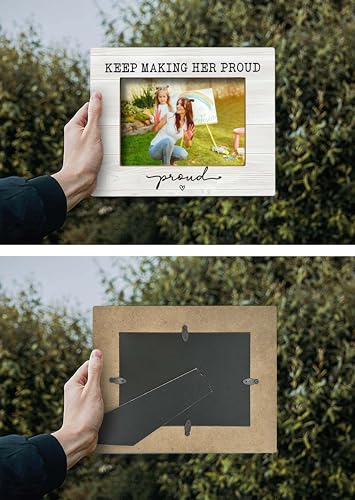 FONDCANYON Mom Memorial Picture Photo Frame, Bereavement Sympathy Gifts for Loss of Mother, Keep Making Her Proud Picture Frames, Memorial Gifts for Loss of Mom (5x7 Inch Photo)