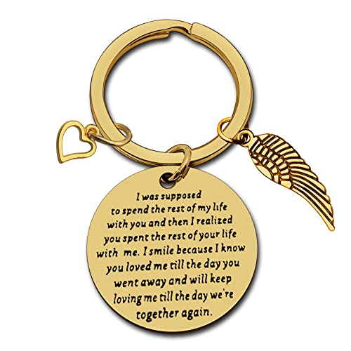 Dabihu Sympathy Gift Memorial Gifts Keychain In Memory of Husband/Wife Jewelry for Loss Loved One Remembrance Keepsake Family Grief Keyring, gold