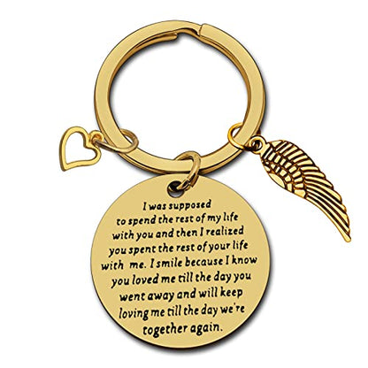 Dabihu Sympathy Gift Memorial Gifts Keychain In Memory of Husband/Wife Jewelry for Loss Loved One Remembrance Keepsake Family Grief Keyring, gold