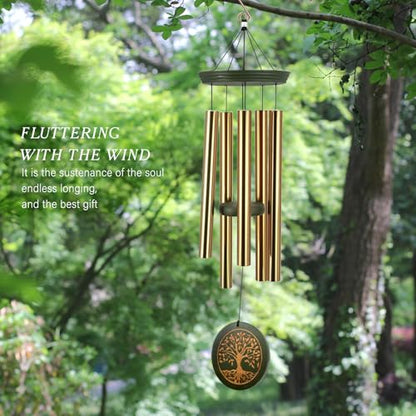 Astarin's Tree of Life Wind Chimes Sympathy Gift Outdoor Remembrance Garden - color: Family Tree