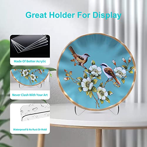 Boloyo 60-Degree Angle Acrylic Plate Display Stand , 4.5 Inch 2PC Clear Acrylic Display Holder Easel Base for Home Office Kitchen School Art Display - color: 60-Degree Angle, size: 4.5 inch(2PC)
