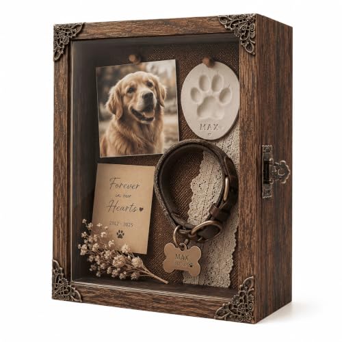 Deep Shadow Box Frame 8x10, 4.7in Depth Shadow Boxes Display Case with Soft Linen PIN Board, Vintage Charred Finish & Mortise-Tenon Joint, Retro Metal Hardware (Rustic Brown) - color: Brown, size: 8*10