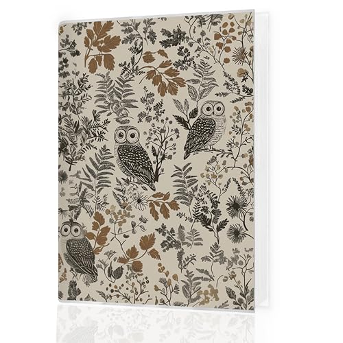 Boho Owl Botanical Photo Album 4x6 Hold 36 Photos, Neutral Nature Floral Plant Owl Small Photo Album Picture Memory Book Keepsake for Family Anniversary Travel Vacation - color: Owl
