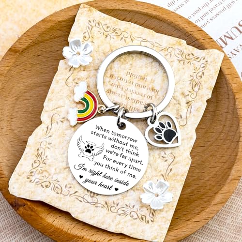 Rainbow Bridge Dog Memorial Gifts for Loss of Dog Keychain | Dog Passing Away Gifts Pet Memorial Gifts for Dog Puppy Sympathy Gift for Pet Lover Owner Friends