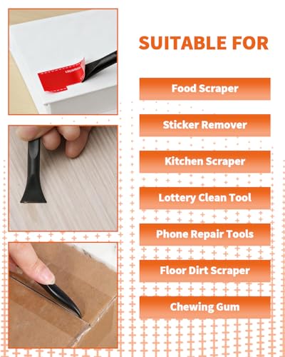 15 PCS Carbon Fiber Plastic Scrapers Tool, Non-Scratch Scraper Tool for Tight Spaces, Multi-Purpose Label Scraper Pen-Shaped, for Car Cleaning Supplies, Kitchen, Crevices, Stains (Black) - color: 15 Pcs Black