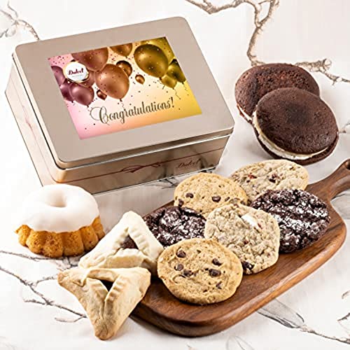 Congratulations Gift Basket Fresh Baked Cookies Gift Baskets for Women Men Wife, Mom, Daughter, Dad, Son, or Office Gaterings By Dulcet Gift Baskets - style: Congratulations