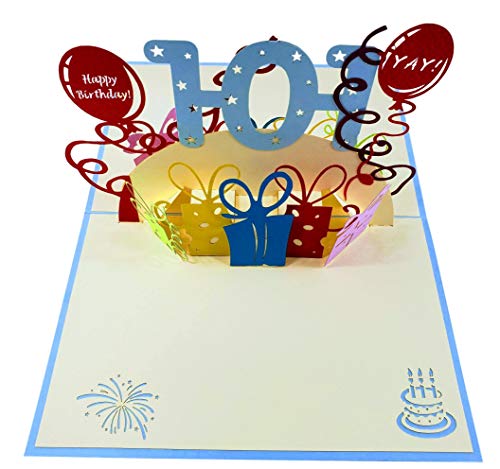 iGifts And Cards 101st Special Happy Birthday 3D Pop-Up Card 4.75" x 7" | Colorful Gifts and Balloons, Festive Milestone Celebration, Senior, Parent, Grandparent, Heartfelt Greeting, Fun Paper Art