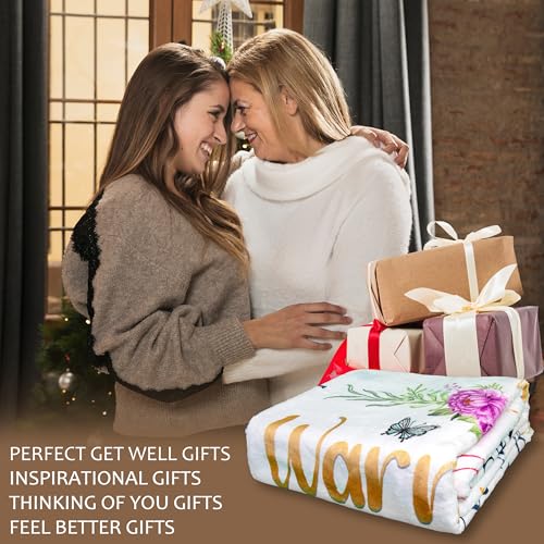 Inspirational Gifts, Warm Hugs Healing Blanket, Get Well Gifts for Women After Surgery, Breast Cancer Gifts, Thinking of You Gifts for Women Soft Throw Blanket 60"x50" - color: Warm Hugs