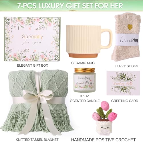 OHATOS Get Well Gift for Women, After Surgery Gifts, Birthday Gifts Baskets for Women Self Care Gift, Thinking of You Relaxation Stress Care Package for Wife Mom Friend Sister Girlfriend - color: Mint Green