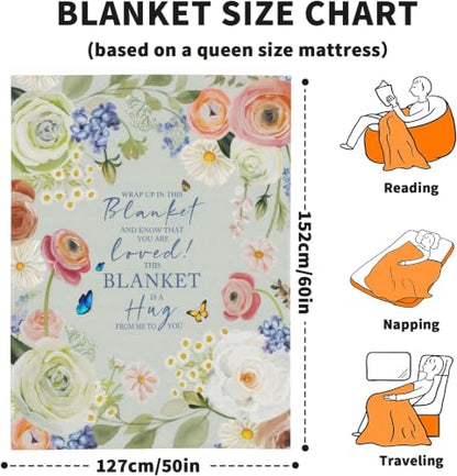 Birthday Inspirational Gifts for Women, Get Well Throw Blanket Hug Blanket - color: Loved