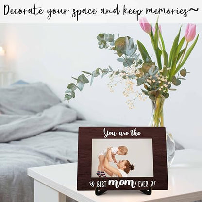 Mom Pictures Frame, You Are The Best Mom Ever Photo Frame with Stand, Mother's Day Gifts From Daughter Son, Farmhouse Home Living Room Bedroom Office Decoration -a53, Rustic - color: You Are The Best Mom