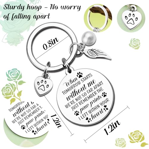 Pet Memorial Gifts for Dog Memorial Gifts for Loss of Dog Sympathy Gift | In Memory of Dog Remembrance Gift Paw Print Keychain Dog Loss Keychain Pet Loss Gifts with Pet Memorial