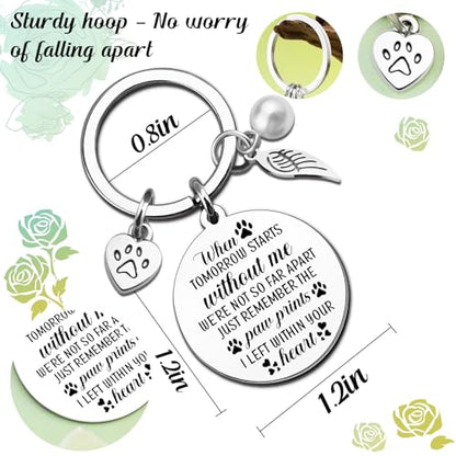 Pet Memorial Gifts for Dog Memorial Gifts for Loss of Dog Sympathy Gift | In Memory of Dog Remembrance Gift Paw Print Keychain Dog Loss Keychain Pet Loss Gifts with Pet Memorial