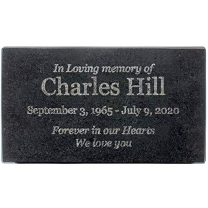 Customized In Loving Memory Black Granite Memorial or Sympathy Gift. Offered in a Variety of Sizes to Meet your Needs and Budget (7 x 4 x 2") - size: 7 x 4 x 2"