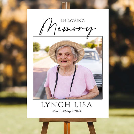 Custom Celebration of Life Sign for Funeral Ceremony, Personalized Memorial Welcome Sign, Elegant Funeral Decor Tribute for Loved One, Life Celebration Decorations - color: Design 1