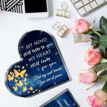 Xendelow Heart-Shaped Acrylic Decor Sign, Sympathy Gift for Loss, 5 x 5 x 0.6 inches - style: 010