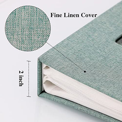 Vienrose 4x6 Photo Album,300 Pockets,Linen Cover with Window,Green | Linen Hardcover, Slip In Photo Book, Family Memory Album, Travel Keepsake - color: Green, size: 300 Pocket