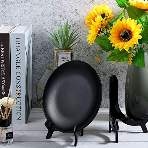 HESTYA 6 Pack 7 Inch Black Acrylic Easel Stand, Display Stand, Plate Holder for Display, Photo Holder Picture Frame Book - color: Black, size: 7 Inch