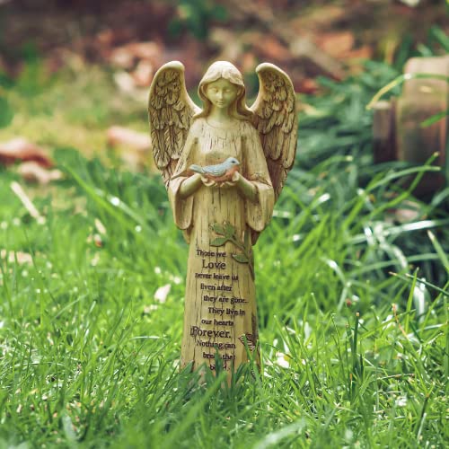 Topadorn Garden Statuary Outdoor Praying Angel Resin Figurines,Collectible Sculptures,2PK