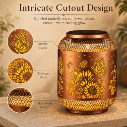 Butterfly Solar Lantern Outdoor Hanging Solar Garden Light Gifts for Women - color: Butterfly